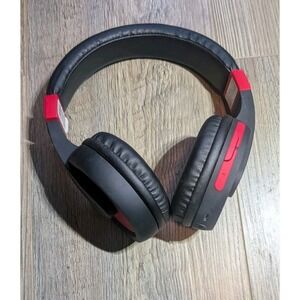 Sylvania Voice Controlled Smart Bluetooth Wireless Headphones Red Black Recharge
